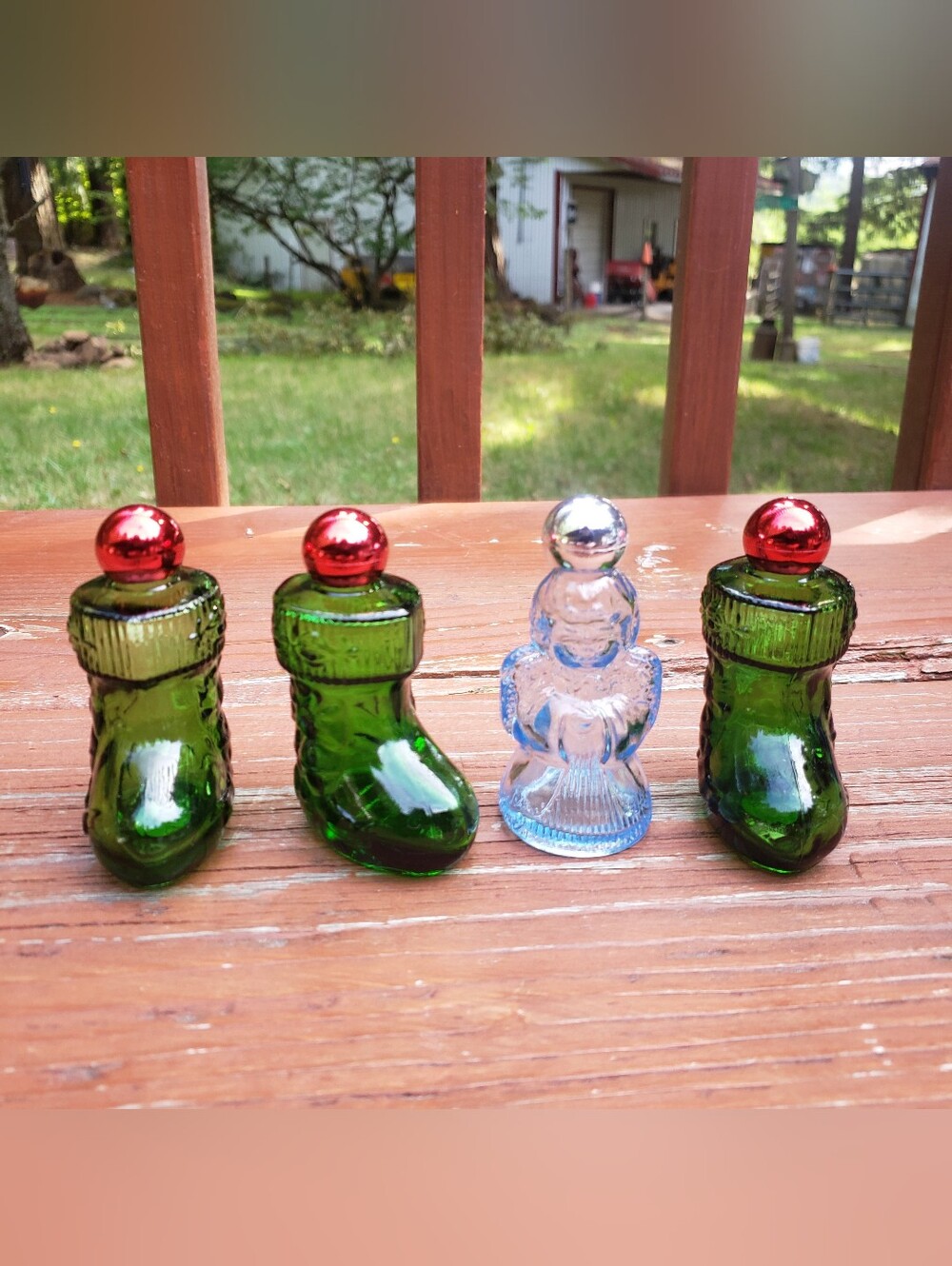AVON Christmas Themed (Stocking/Boot and Angel) Cologne Bottles - EMPTY